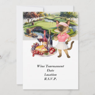 Golf wine tasting tournament with wine at course invitation