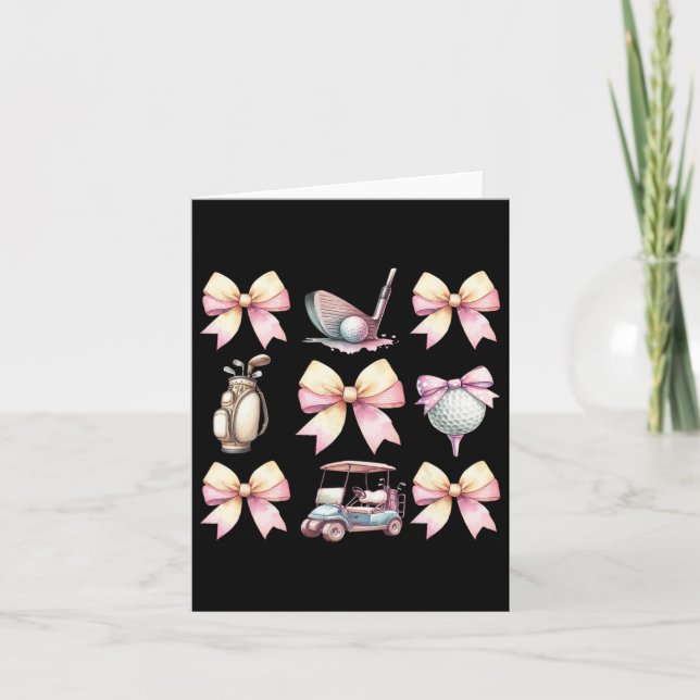 Golf With Bow  Card (Front)