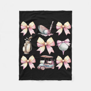 Golf With Bow  Fleece Blanket