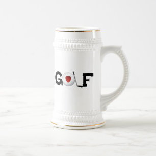 Golf With Golf Ball Tshirts and Gifts Beer Stein