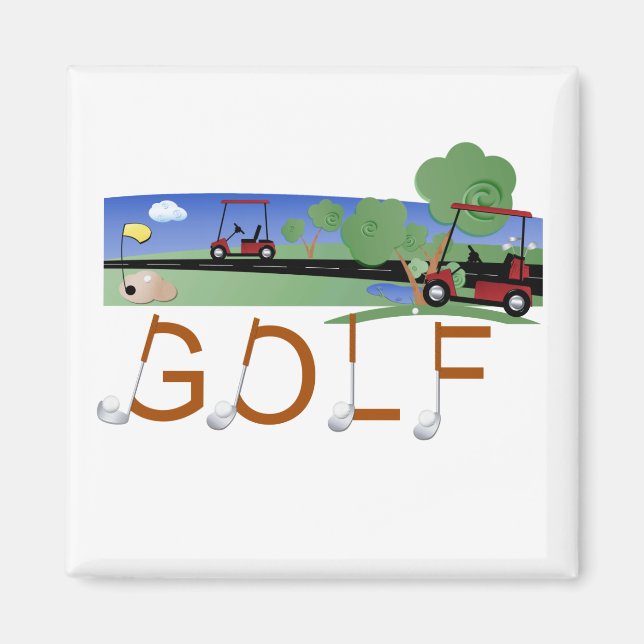 Golf With Golf Carts Tshirts and Gifts Magnet (Front)