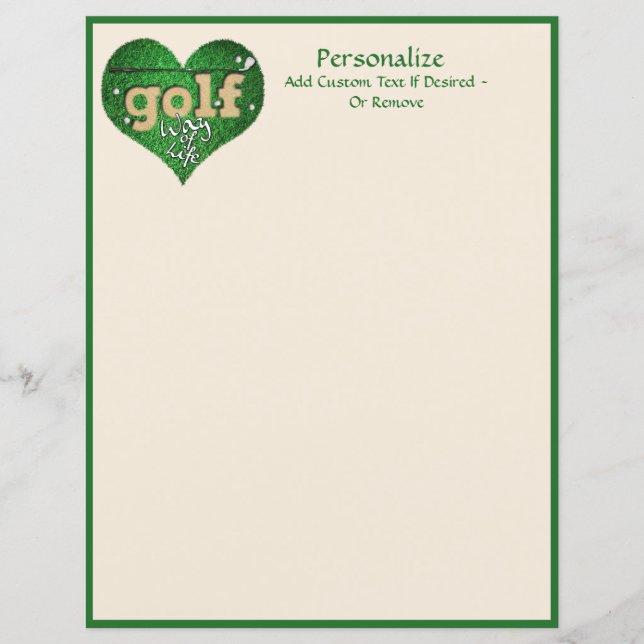 Golf with Golf Club, Greens & Sports Quote (Front)