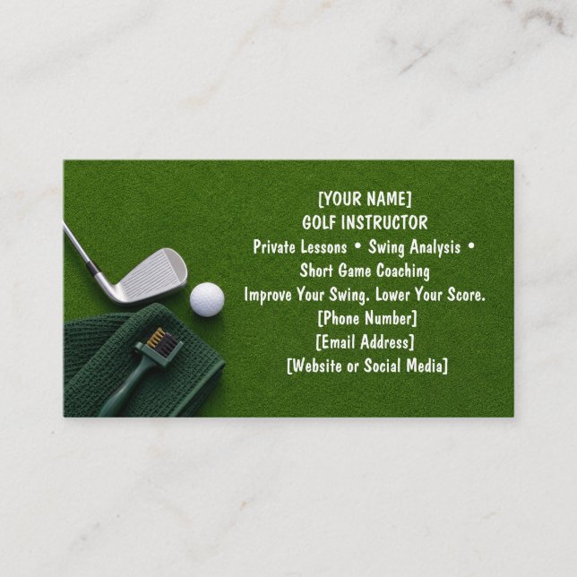 Golf with Name for golfer  Business Card (Front)