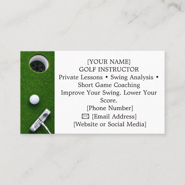 Golf with Name for golfer  Business Card (Front)