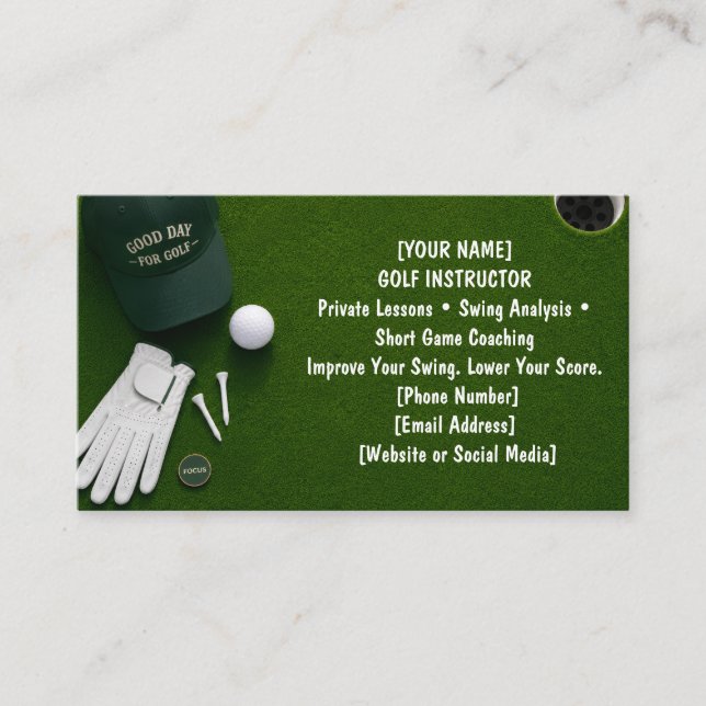 Golf with Name for golfer  Business Card (Front)