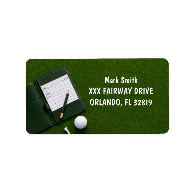 Golf with Name for golfer  Label (Front)