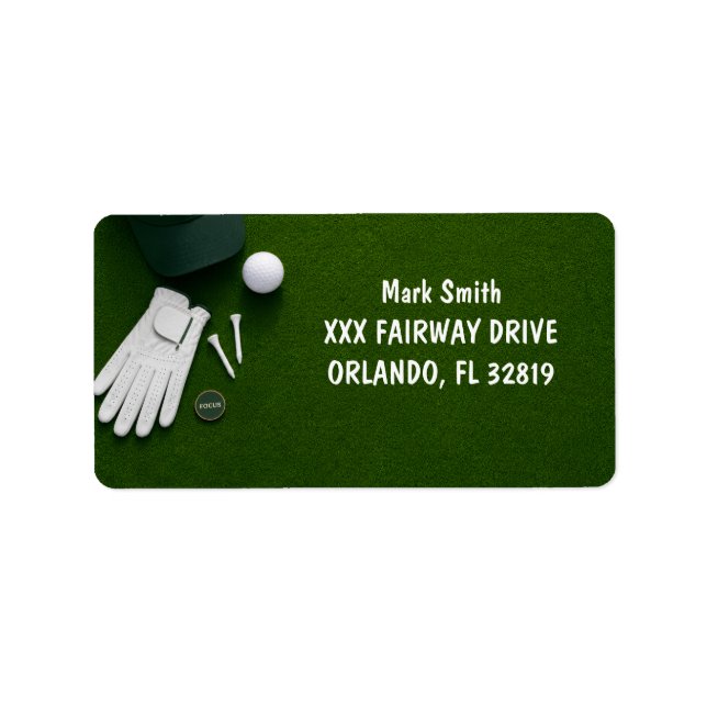 Golf with Name for golfer  Label (Front)