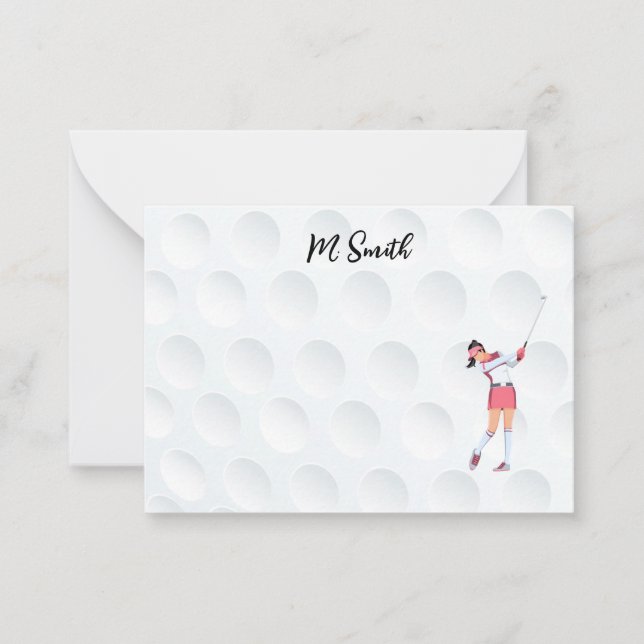 Golf with Name for golfer  Note Card (Front)