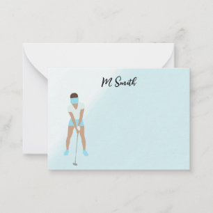 Golf with Name for golfer  Note Card