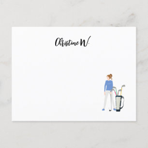 Golf with Name for woman golfer Note Card