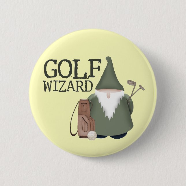 Golf  Wizard 6 Cm Round Badge (Front)