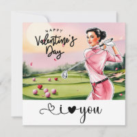 Golf Woman Golfer Golfing Valentine's Day 