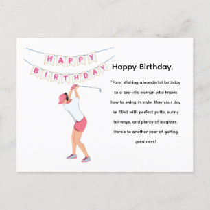 Golf Woman Golfer is Golfing Postcard