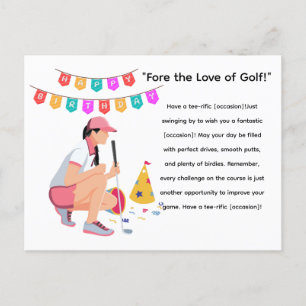 Golf Woman Golfer is Golfing Postcard