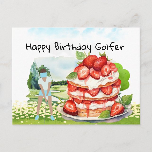 Golf woman is playing golf  Birthday golfer Card (Front)