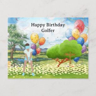 Golf woman is playing golf  Birthday golfer Card