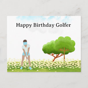 Golf woman is playing golf  Birthday golfer Card