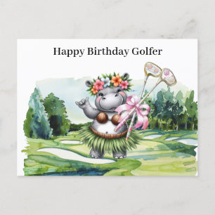Golf woman is playing golf  Birthday Hawaii Golfer Holiday Postcard