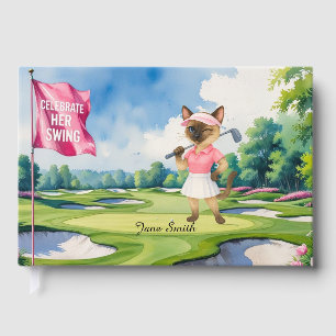 Golf Woman Tournament for Siamese Cat Golfer Guest Book