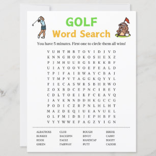 Golf Word Search Game