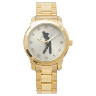 Golf Wrist Watch Brown Face Roman Numerals