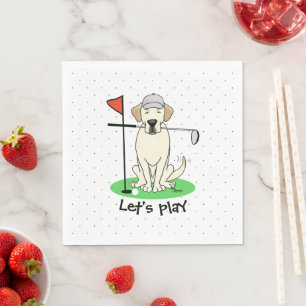 Golf Yellow Labrador Retriever Dog - Cute Napkin