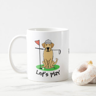 Golf Yellow Labrador Retriever (yel 3) Dog - Cute Coffee Mug