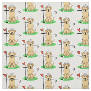 Golf Yellow Labrador Retriever (yel 3) Dog - Cute Fabric