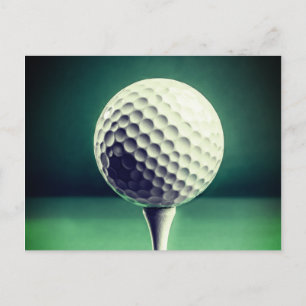 Golfball on tee postcard