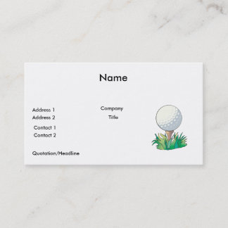 golfball sitting on golf tee business card