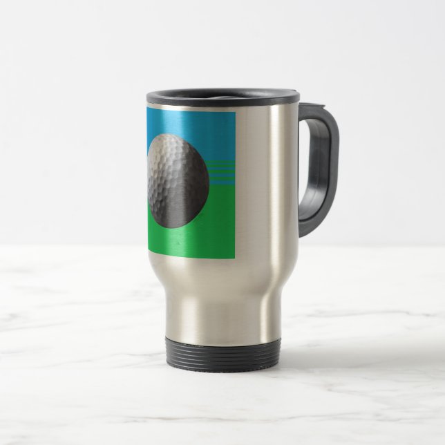 Golfball travel mug (Front Right)