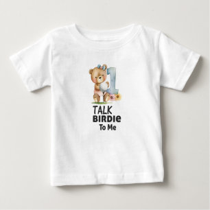 Golfer 1st Birthday watercolor one year birdie Baby T-Shirt