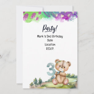Golfer 3rd  Birthday Save the Date Boy Invitation