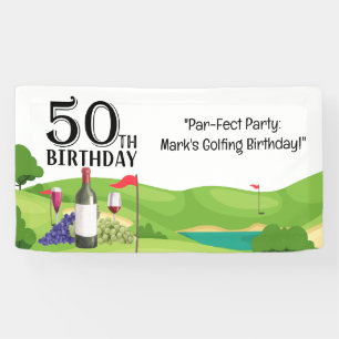 Golfer 50th  Birthday Party  Banner