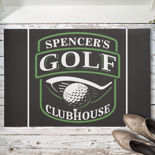 Golfer ADD NAME Pro Golf Player Club Clubhouse Doormat (Creator Uploaded)
