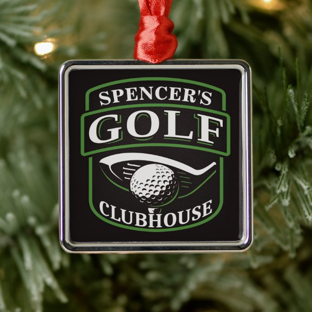 Golfer ADD NAME Pro Golf Player Club Clubhouse Metal Tree Decoration (Tree)
