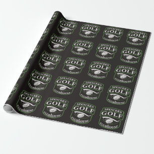 Golfer ADD NAME Pro Golf Player Club Clubhouse  Wrapping Paper
