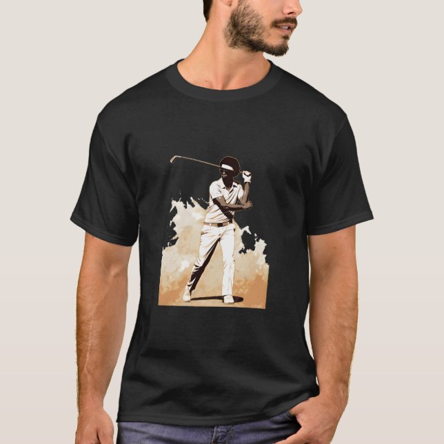 Golfer Afro Man Golf Player African American Golfi T-Shirt (Front)