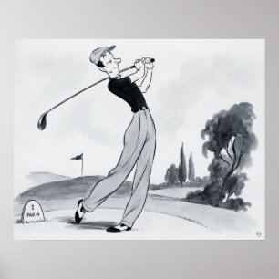 Golfer Archival Print