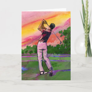 Golfer at field card