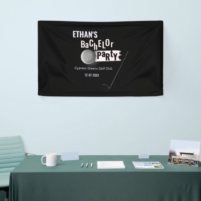 Golfer Bachelor Party Golf getaway Classic White Banner (Tradeshow)