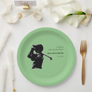 Golfer Bachelor Party Golfing trip Classic Stylish Paper Plate