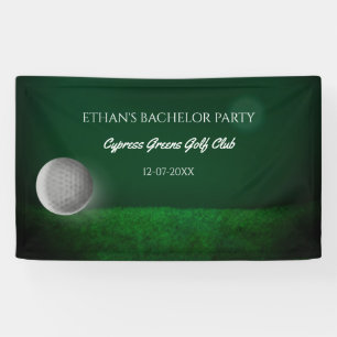 Golfer Bachelor Party - Green Golf Ball -  Golfing Banner