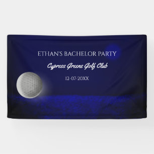 Golfer Bachelor Party – Navy Blue Golf Ball – Golf Banner