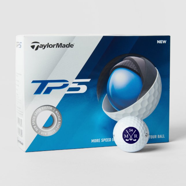 Golfer Ball Blue and White Logo Age and Initials (Packaging)