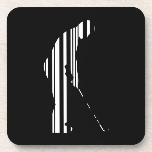 GOLFER BAR CODE Golf Golfing Sports Pattern Design Coaster