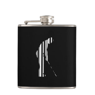 GOLFER BAR CODE Golf Golfing Sports Pattern Design Hip Flask