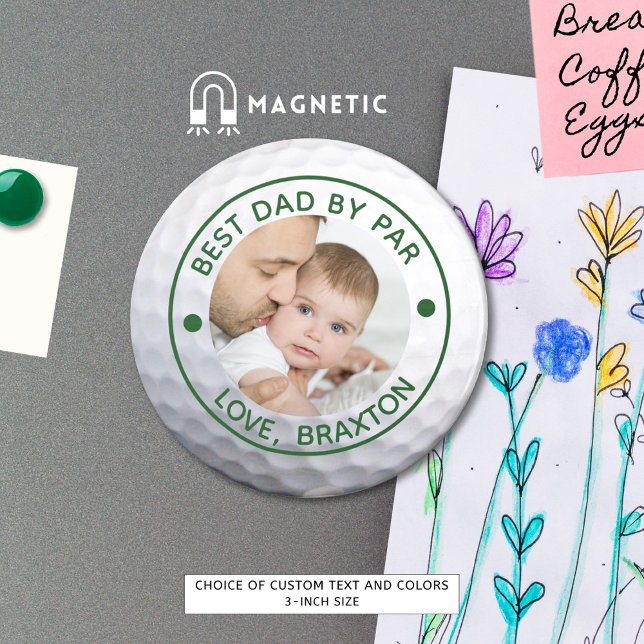 Golfer BEST DAD BY PAR Photo Personalised Magnet (Creator Uploaded)