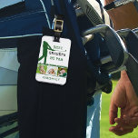 Golfer BEST GRANDPA BY PAR 3 Photo Personalised Luggage Tag<br><div class="desc">Create a unique, personalised photo luggage tag or golf bag ID tag for the golfer grandpa featuring 3 photos of his grandkids and the funny golf saying title BEST GRANDPA BY PAR and personalised with his name or monogram. Makes a memorable, meaningful grandpa gift for his birthday, Grandparents Day, Father's...</div>