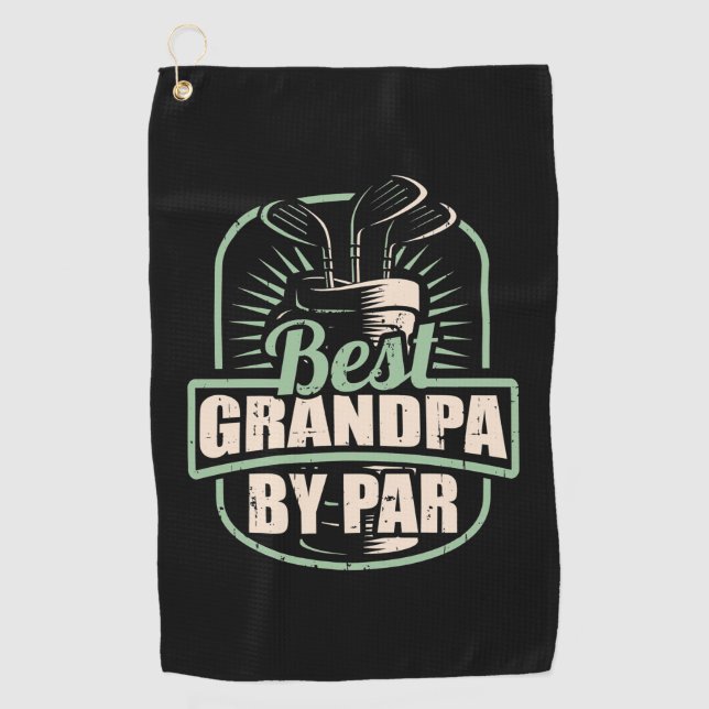 Golfer Best Grandpa By Par Golf Towel (Front)